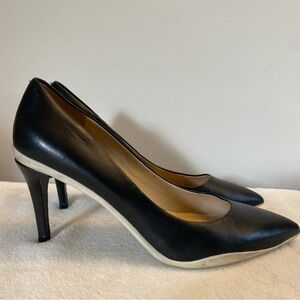 Carolinna Espinosa Cesophie Black Leather Pumps with White Sole